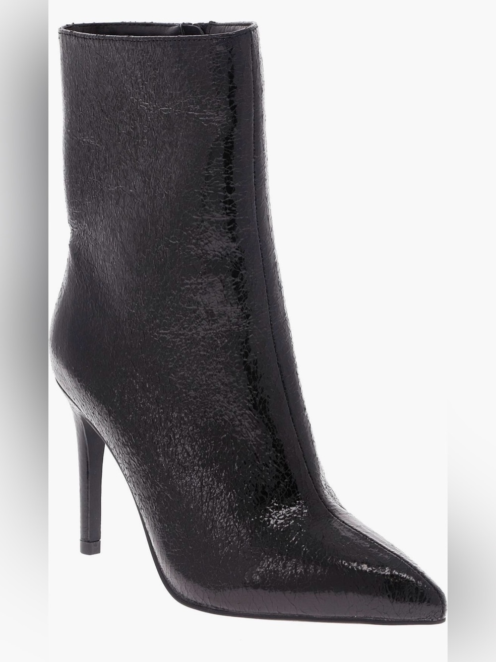 MIA Mardi Shiny Black Textured Stiletto Booties NWOB Size 6.5